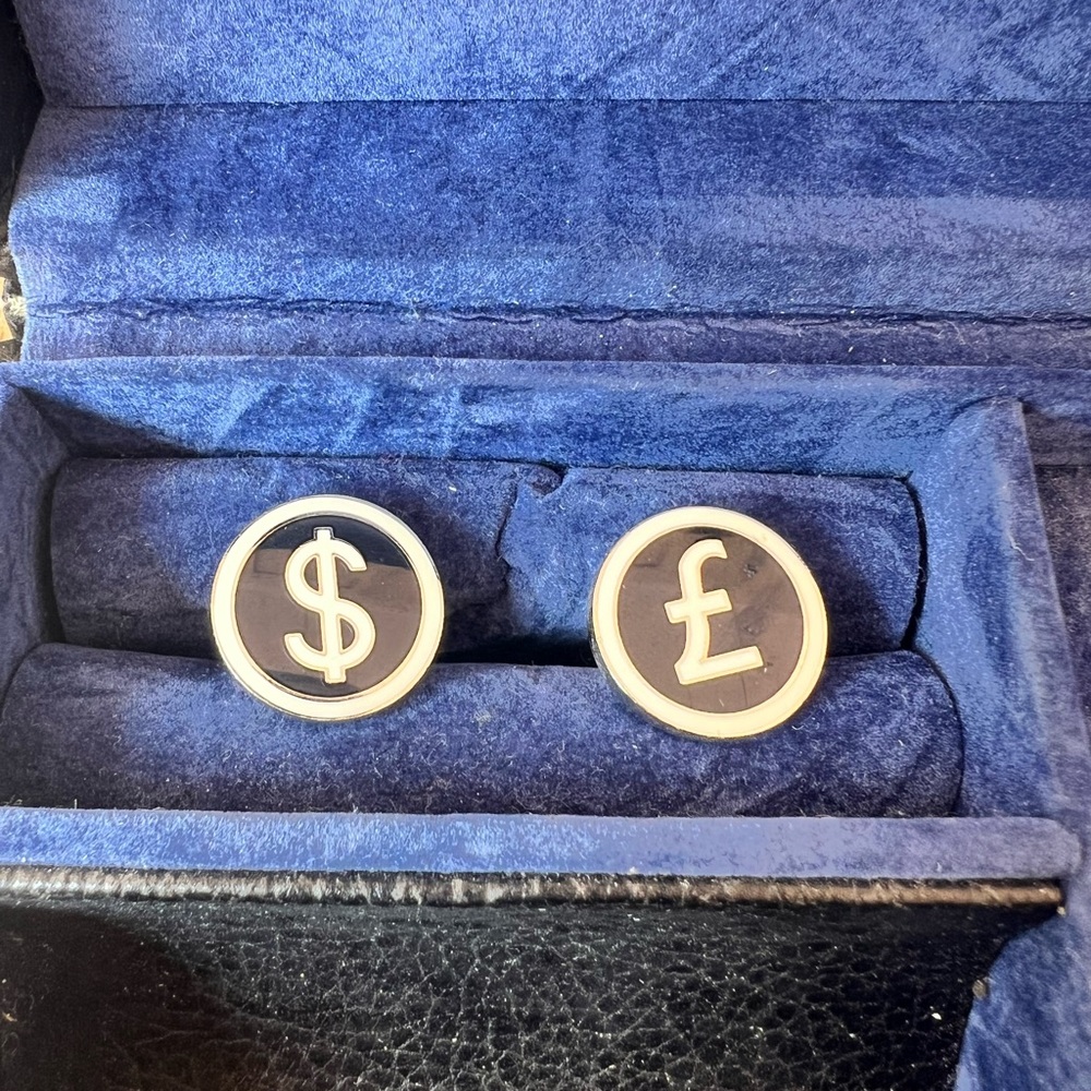 Elegant Black and Silver Cufflinks